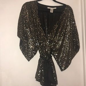 Diane Von Furstenberg sequined wrap shirt